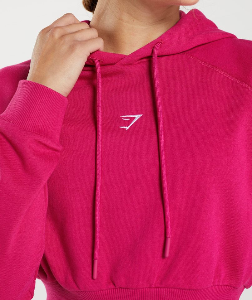 Women's Gymshark Training Cropped Hoodie Fuchsia | CA 7361D0